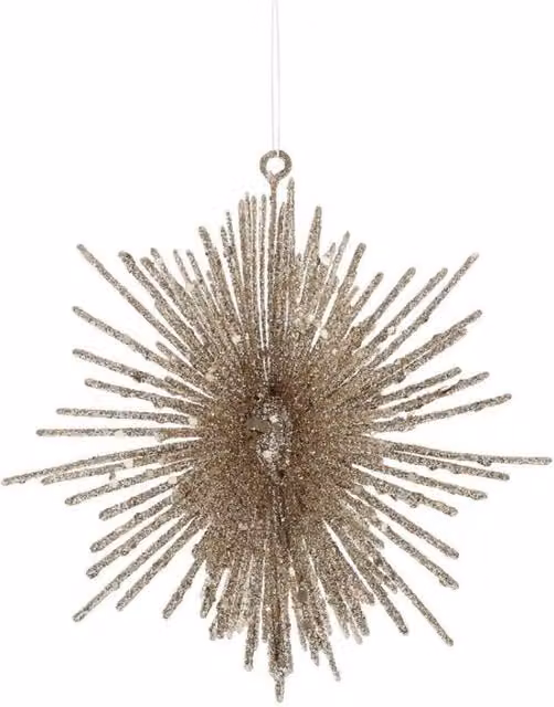 KDMD Glitter Firework Hanging Decoration, 3 Pack, Gold and Grey, Diameter: 15 cm
