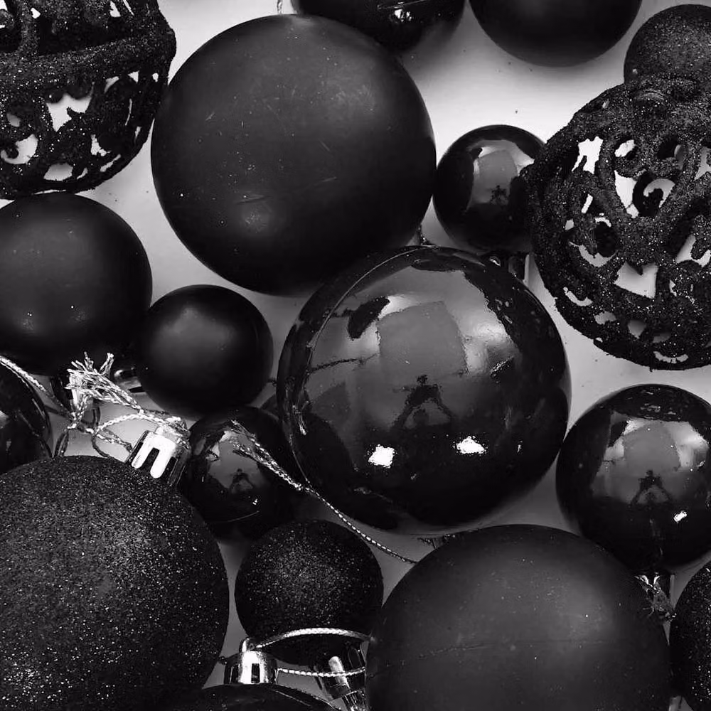 Berkfield Home 100 Piece Black Round Christmas Bauble Set – 4
