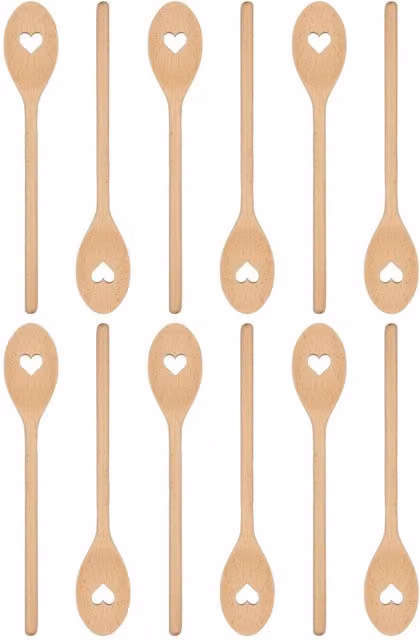Argon Tableware Wooden Heart Cooking Spoon, Brown, Length: 30 cm