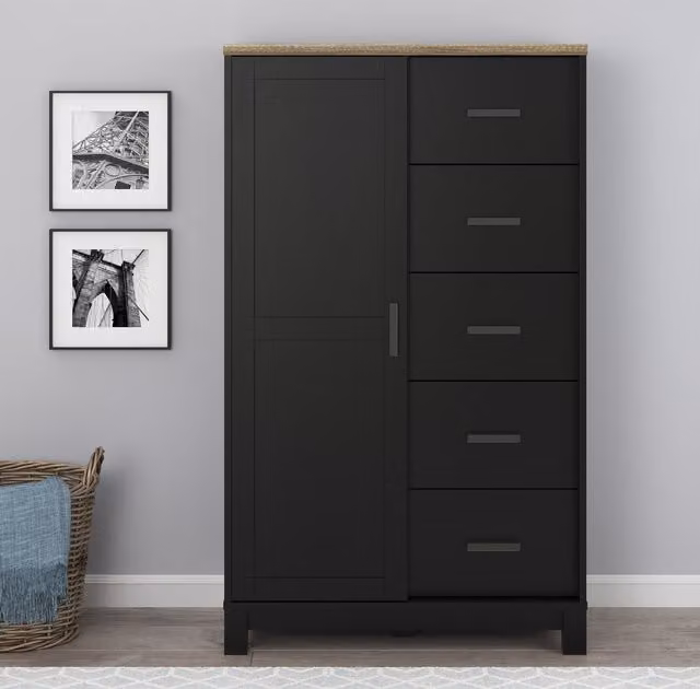 Dorel Home Carver Gentleman's Chest in Black