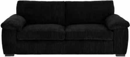 LUXURY LIFE Collingdale 3 Seater Sofa in Black Jumbo Cord Fabric – 1