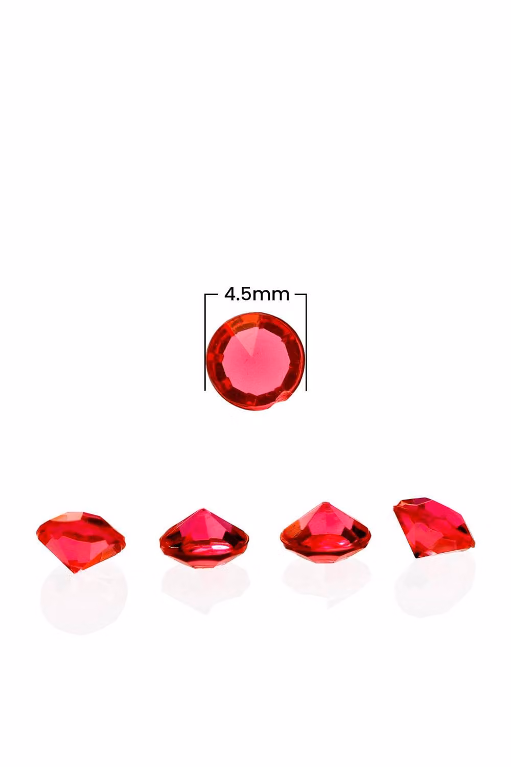 Neel Blue Round Acrylic Rhinestone Table Confetti Scatters, 2000 Pieces, Red
