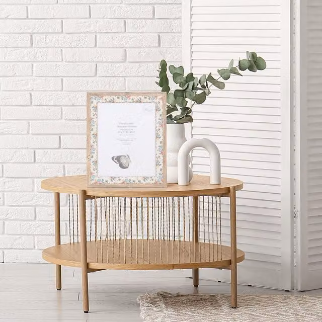 The Port. Co Gallery Shabby Chic Floral Linen Rectangular Wooden Wall Frame, W: 25.4 cm, H: 25.4 cm, D: 2.54 cm