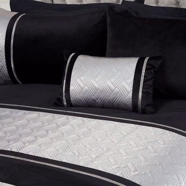 Rapport Home Capri Boudoir Cushion, Silver Velvet, W: 50 cm, H: 30 cm