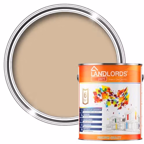 Landlords Paint Anti-Mould and Anti-Damp Matt Wall and Ceiling Paint, Beige, 1 l