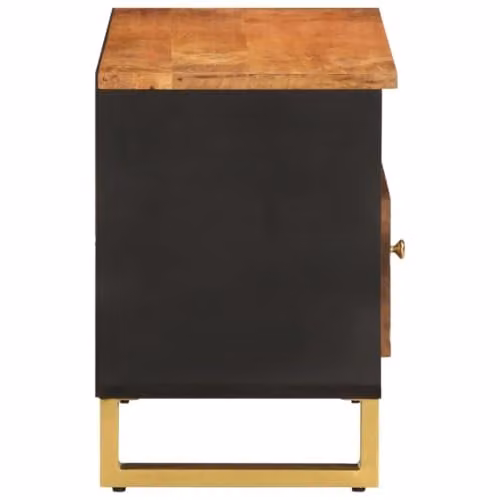 vidaXL Modern Mango Wood TV Cabinet in Brown and Black, W: 80 cm, D: 33.5 cm, H: 46 cm – 8