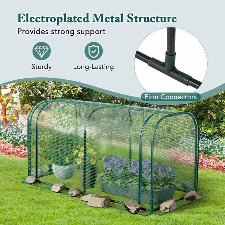 SPETLEK Mini Tunnel Greenhouse in Green, W/D/H: 118 x 55 x 60 cm