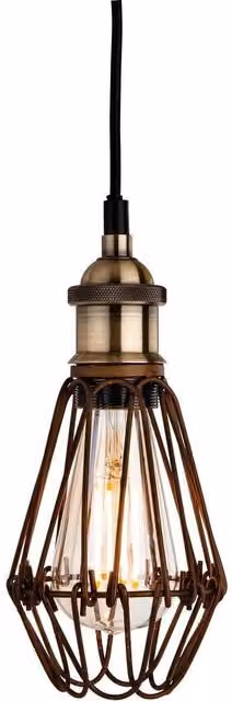 Netlighting Arcade Industrial Cone Ceiling Pendant Light in Brown with E27 Socket