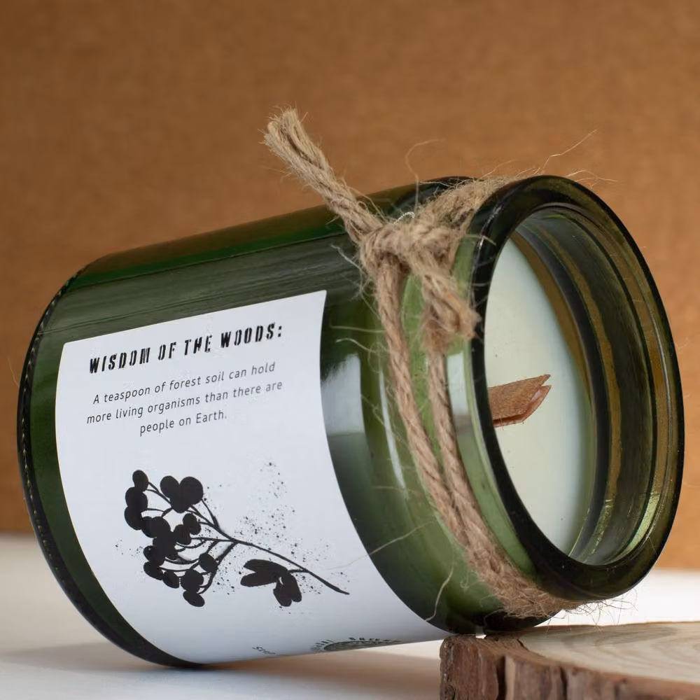 Serenityy Greenman Woodwick Soy Candle in Woodland Zest, Green, 50 g – 3