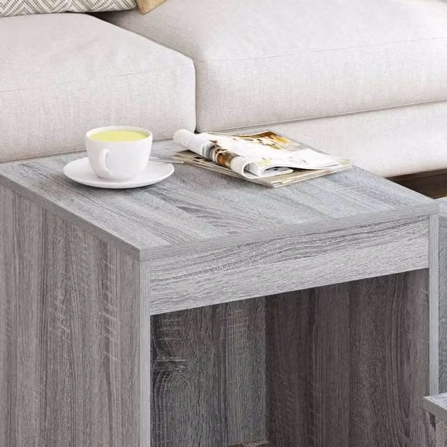 Berkfield Home Nesting Tables, 3 Piece Set in Grey Sonoma Engineered Wood