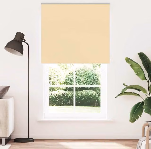 Berkfield Home Blackout Roller Blind in Beige, Thermal Insulating Polyester, W: 135 cm, H: 230 cm