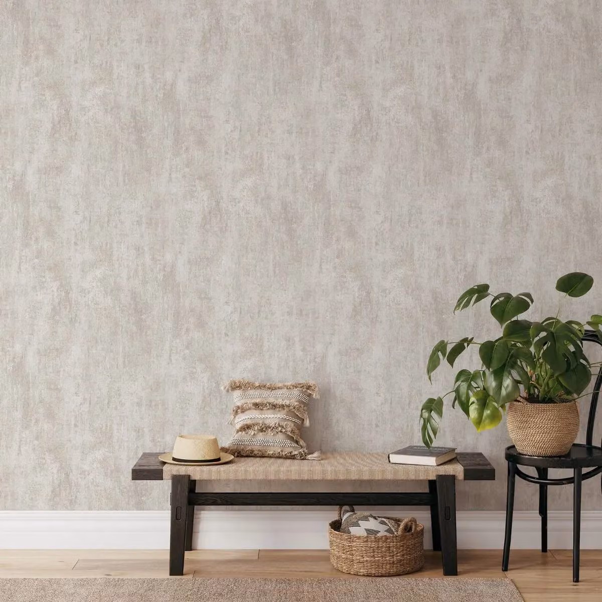 Muriva Phelan Textured Vinyl Wallpaper in Beige – 2