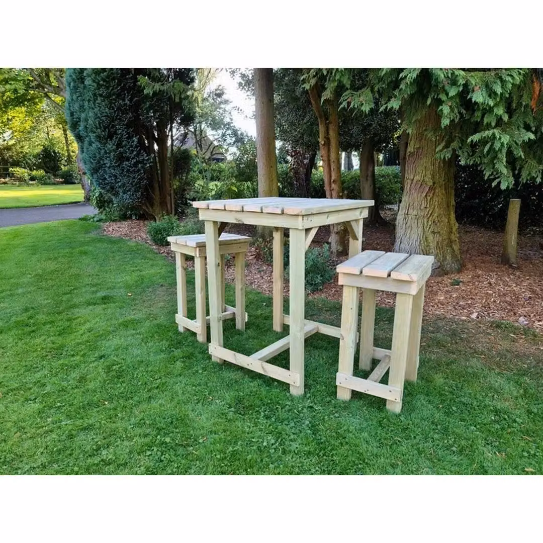 Churnet Valley Garden Furniture Ltd Butchers Bar Set in Brown, W80 x D80 x H107 cm – 2