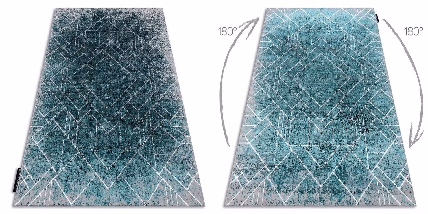 RugsX De Luxe Geometric Grey and Multicolour Rug, W: 140 cm, D: 190 cm – 2