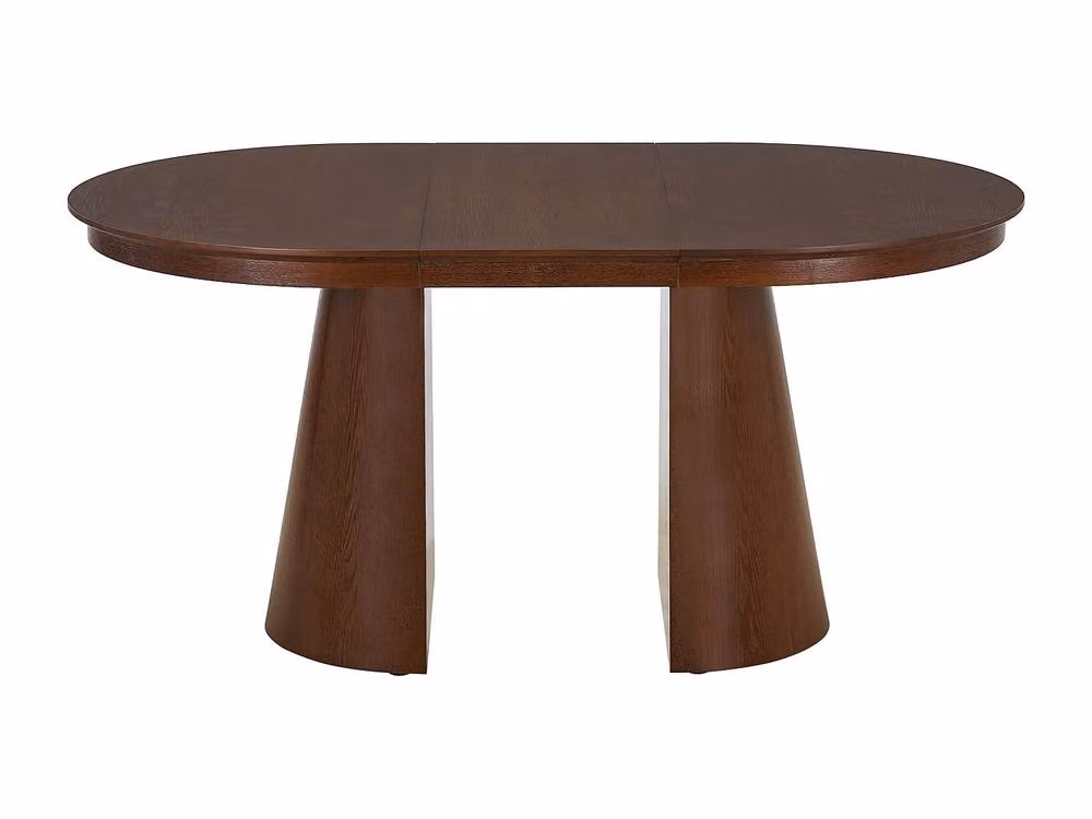 Vente-unique Extendable Oval Dining Table in Ash Veneer, Dark Natural Walnut Finish – 2