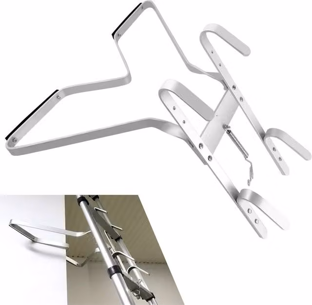Nordara Adjustable V Shape Ladder Stand Off-Top Support in Silver Aluminum – 1