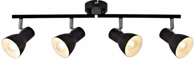 Netlighting Riado Black Metal Ceiling Spotlight Bar with 4 x E14 Sockets
