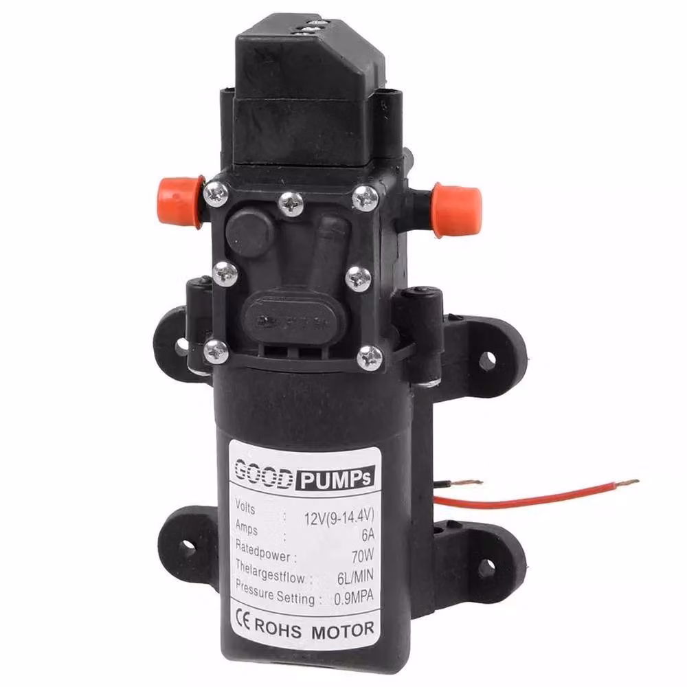 FLAVORA 12V High Pressure Water Pump for Camper and Motorhome, 70W, 6L/Min, Black – 2