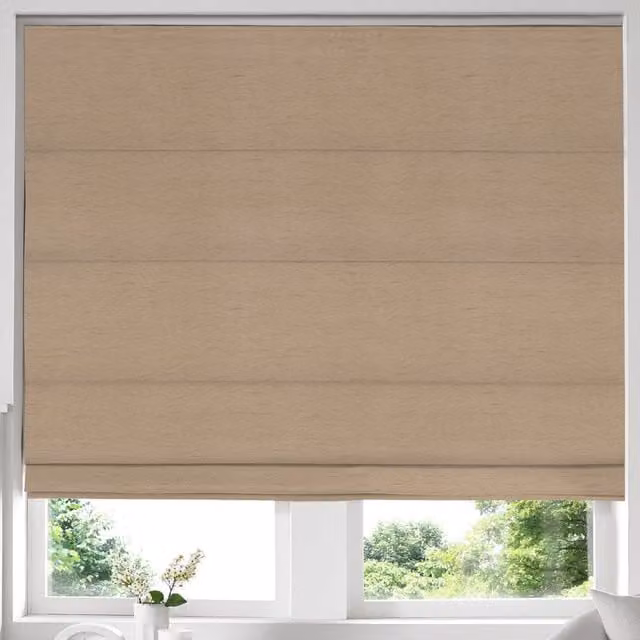 Simply Collection Iowa Silk Essence Made to Measure Blackout Roman Blind in Beige Linen