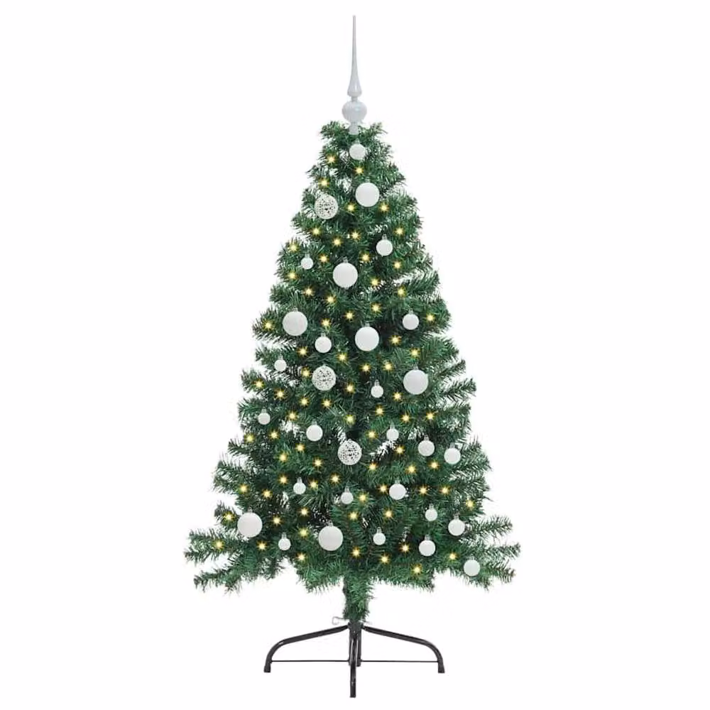 Berkfield Home Artificial Pre-lit Christmas Tree in Green, Height: 120 cm – 3