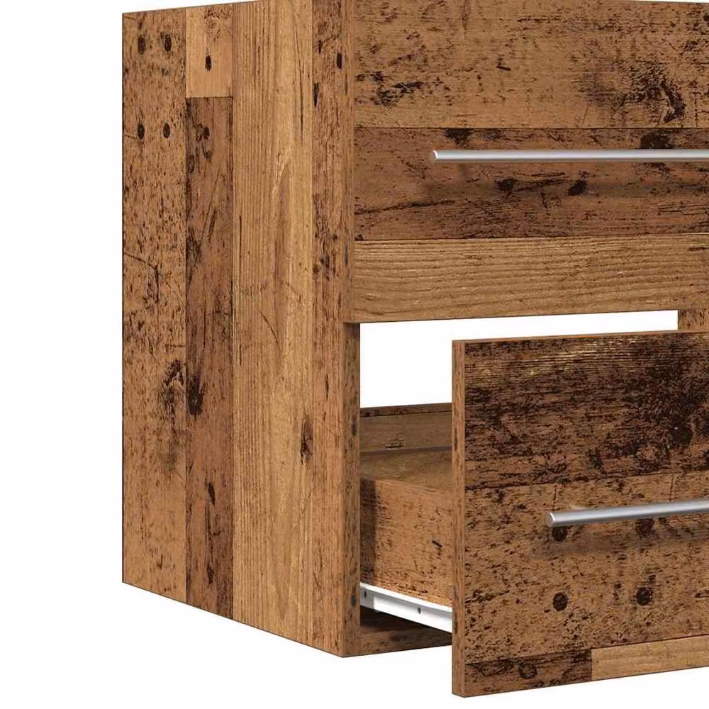 Berkfield Home Bathroom Sink Cabinet with Built-in Basin in Brown Old Wood, W: 60.0 cm, D: 38.5 cm, H: 48.0 cm – 3