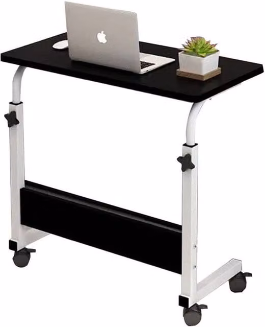 VOGREX Black Folding Laptop Table Stand with Height Adjustable Desk, W: 60 cm