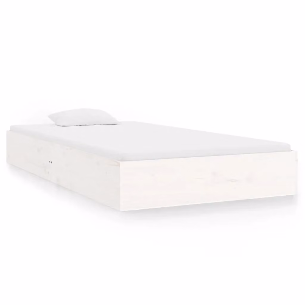 Berkfield Home White Solid Pine Wood Childrens Bed Frame W: 100 cm, D: 200 cm – 2