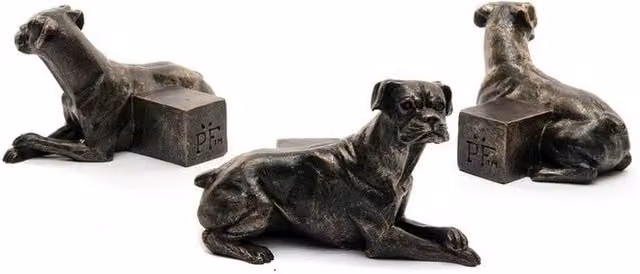 Jardinopia Boxer Dog Plant Pot Feet, Set of 3, Bronze, W11 x D8 x H7.5 cm