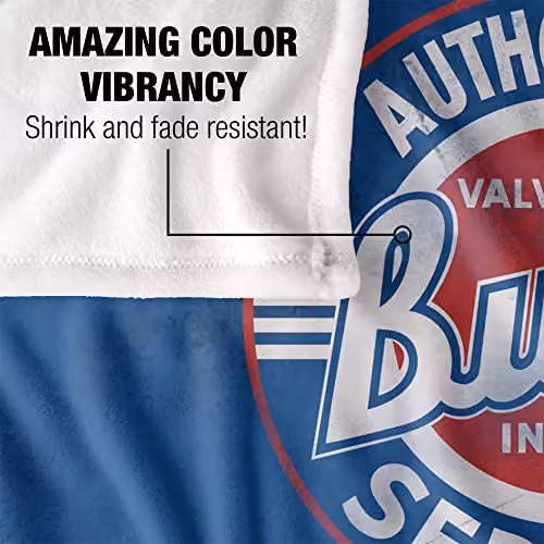 LOGOVISION Buick Authorized Service Logo Super Soft Microfibre Fleece Throw Blanket, White, W/D/H: 152 x 127 cm – 3