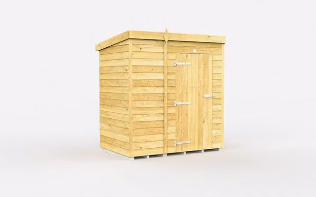 Buttercup Farm Brown Pent Shed with Single Door and No Windows, L118 x W158 x H201 cm