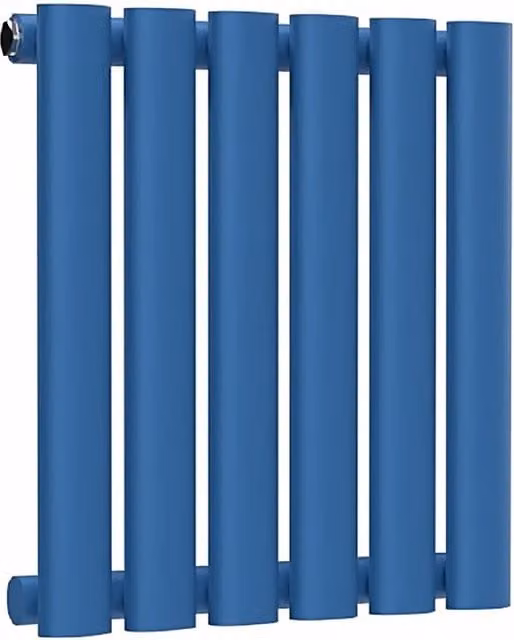 Lux Heat Oval Horizontal Single Wall Mounted Steel Radiator in Galaxy Blue, W: 40 cm, H: 36 cm