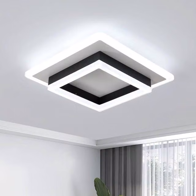 Goeco Modern Square LED Ceiling Light, 30W, 6500K Cool White, White, W: 30 cm – 1