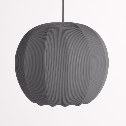 CGC Lighting Grey Rounded Ribbed Stretch Cotton Fabric Lampshade – 2
