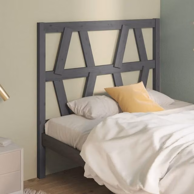Berkfield Home Grey Rustic Solid Pine Bed Headboard W/D/H: 96 x 4 x 100 cm – 1