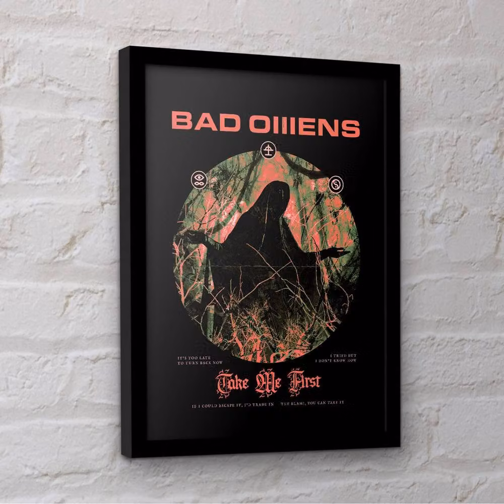 Bad Omens Take Me First Framed Paper Poster in Black – 3