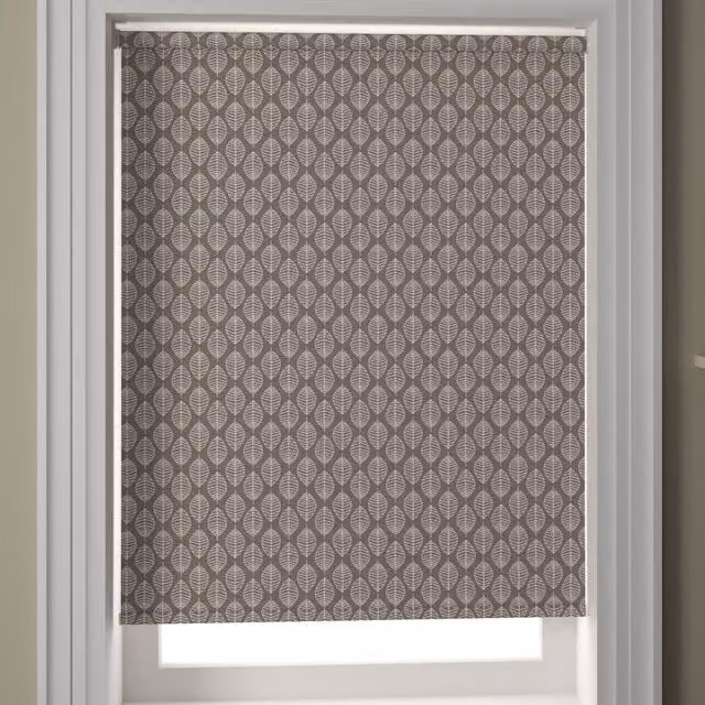 Terrys Folium Made to Measure Blackout Roller Blind in Black and Grey PVC