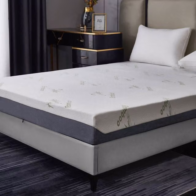 Ezysleep White Bamboo Memory Foam Mattress, Height: 18 cm, Width: 135 cm