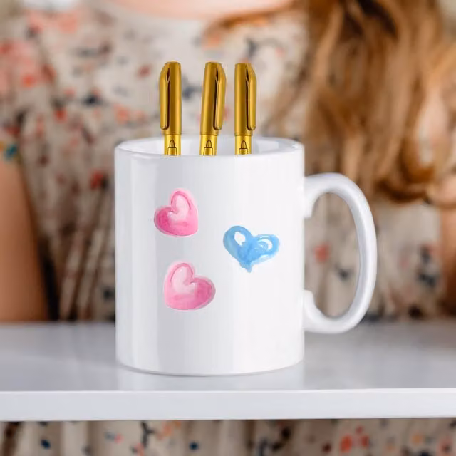REWIND DIY Colour Your Own Ceramic Mug Kit in White with 3 Special Markers