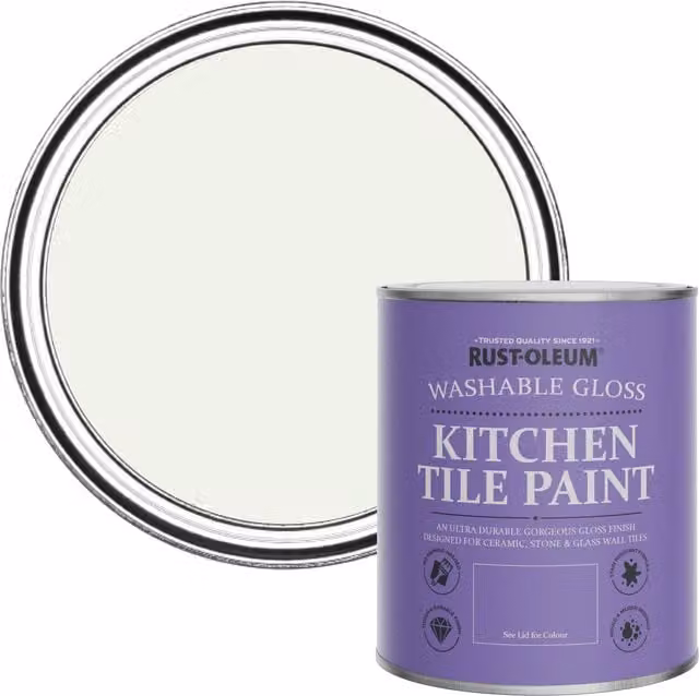 Rust-Oleum Water-Based Kitchen Tile Paint in Gloss Finish, Steamed Milk, 0.75 l