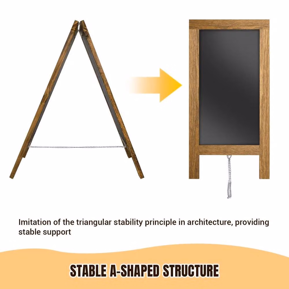 SPETLEK Double Magnetic Sturdy Wooden Chalkboard in Black – 2