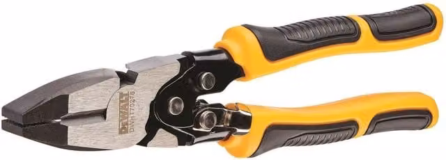 DeWalt Hardened Steel Combination Linesman Pliers, 200mm, Yellow and Multicolour