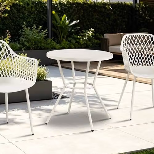 Core Products Rimini Bistro Round Dining Table for Garden and Patio, W/D/H: 70 x 70 x 75 cm – 4