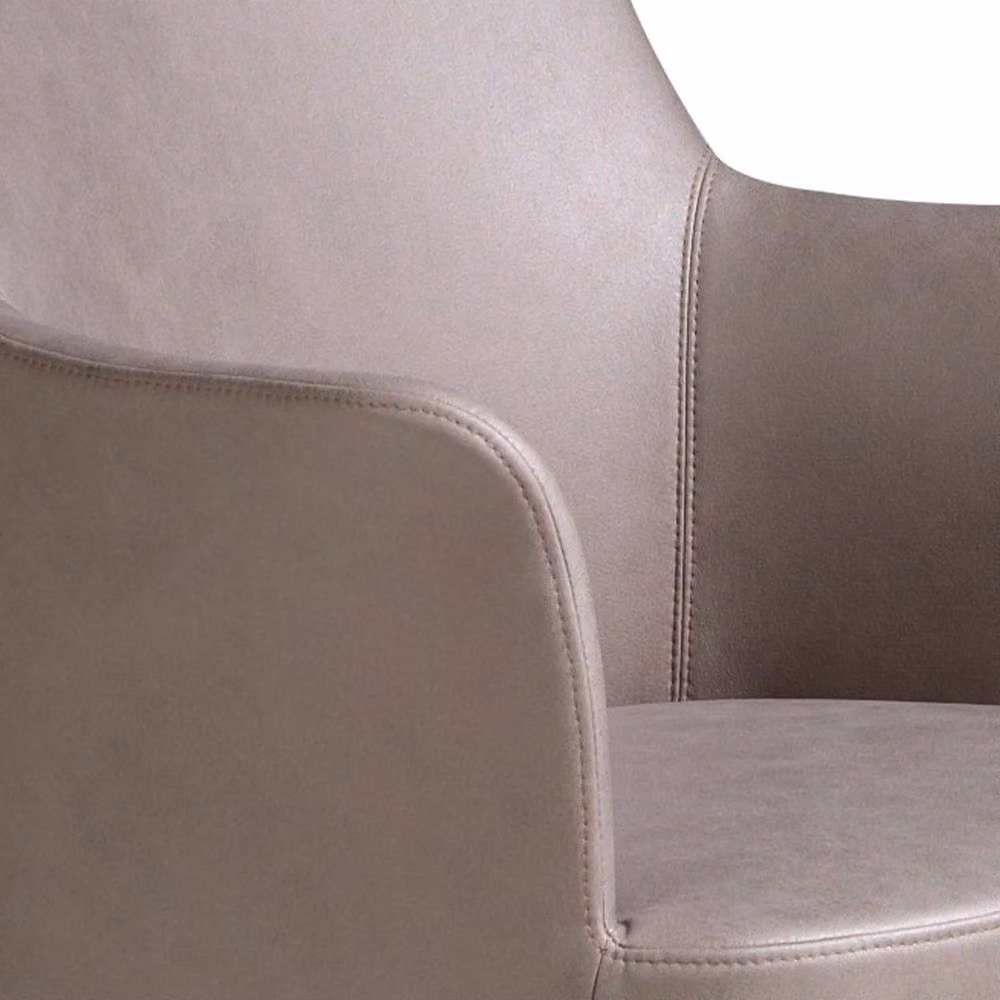 Angel Cerda Mink Fabric Dining Chair with Armrests in Grey and Black – 3