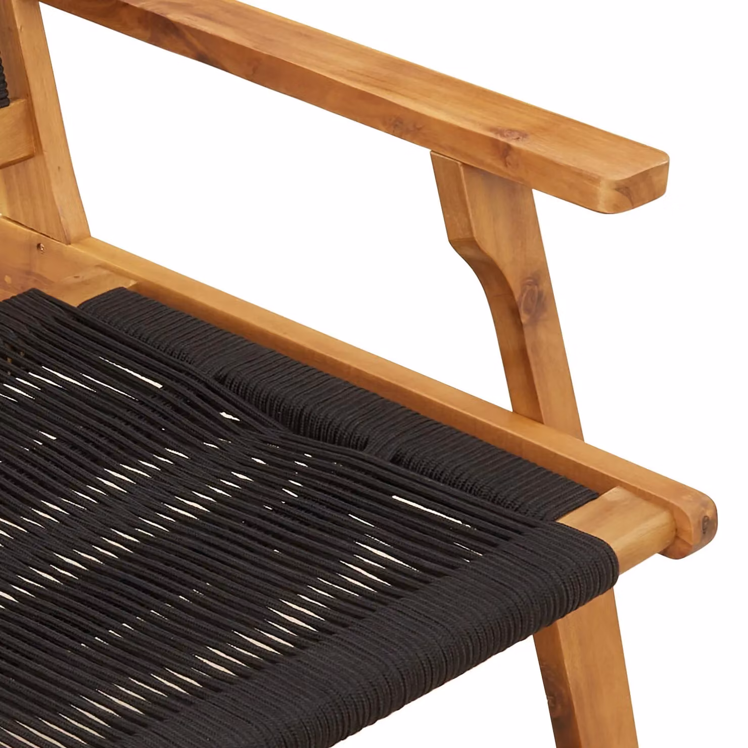 Berkfield Home Set of 2 Modern Garden Chairs in Brown Acacia Wood with Black Textilene Fabric, W/D/H: 67 x 77 x 73 cm – 6