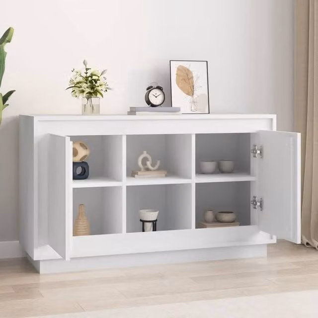 Berkfield Home White Modern Sideboard, W/D/H: 102 x 35 x 60 cm