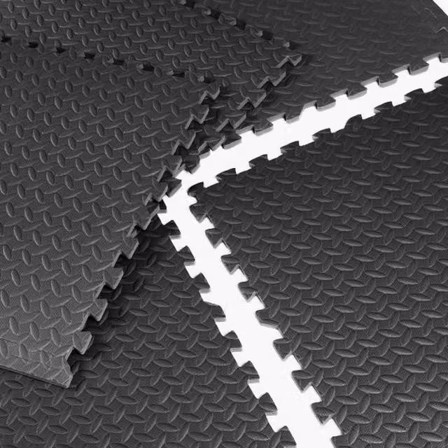 Nicoman Black EVA Foam Sporty Floor Protective Tiles, 12 Pack