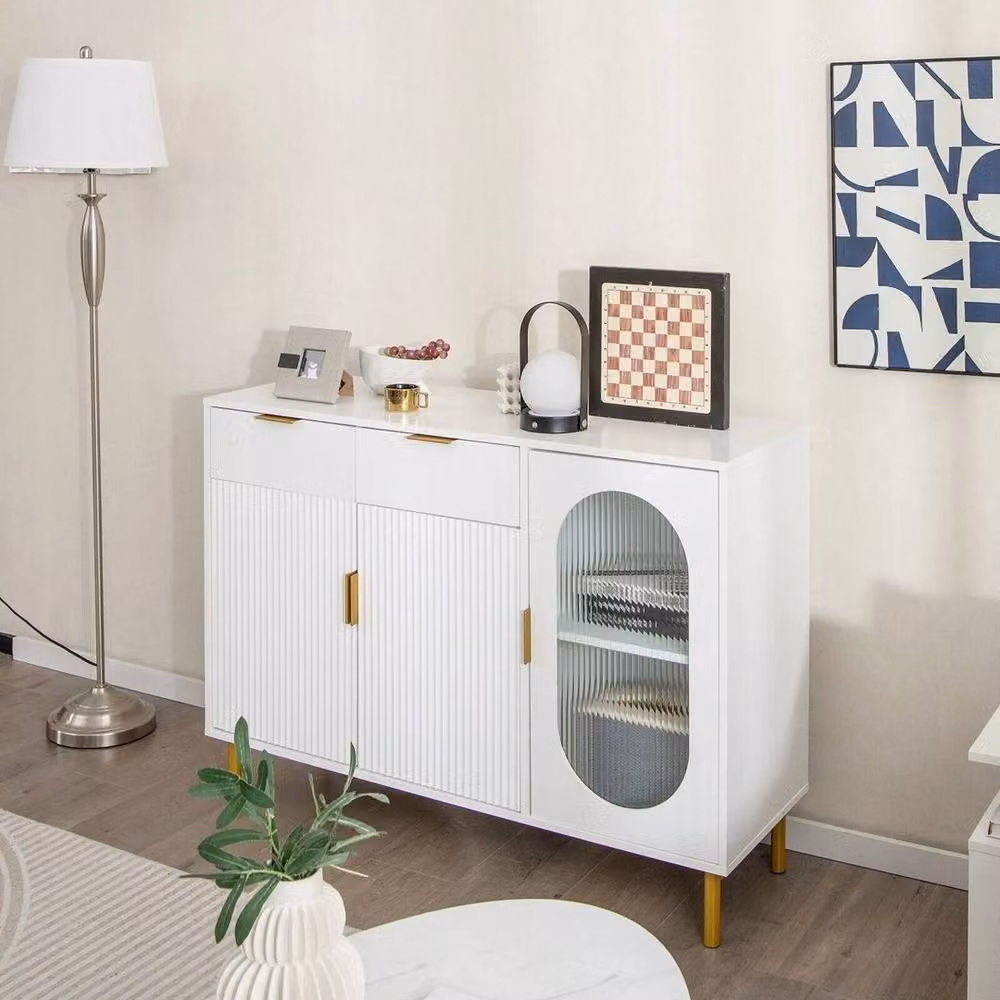 Kelvenix Modern Matt White Kitchen Storage Sideboard and Dining Buffet Cabinet – 2