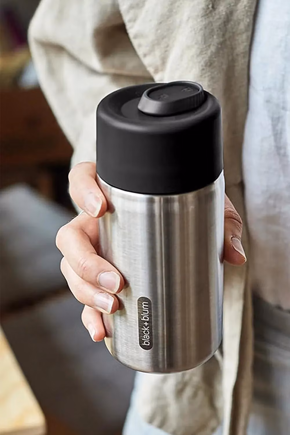 Black + Blum Insulated Stainless Steel Travel Mug, Black, 340ml – 5