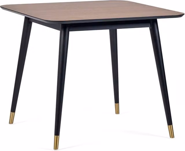 Cheshire Findlay Square Dining Table, Walnut and Black, W/D/H: 90 x 90 x 76.5 cm