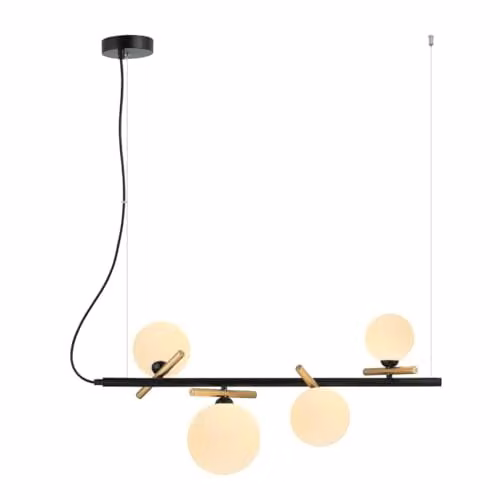 Netlighting Reverso Modern 4-Light Bar Pendant Ceiling Light in Black with G9 Bulbs